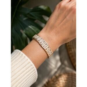 BOGO FREE Vintage modernist panel silver bracelet